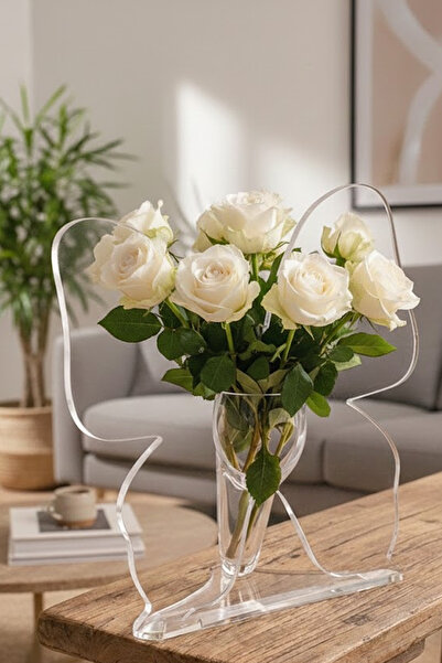 Nuha Home Şeffaf Plastik Kelebek Şeklinde Dekoratif Vazo – Modern ve Estetik ...