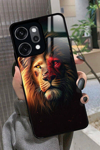 OPPO Reno 14 Pro Uyumlu Aslan Tasarımlı Glossy Premium Kılıf