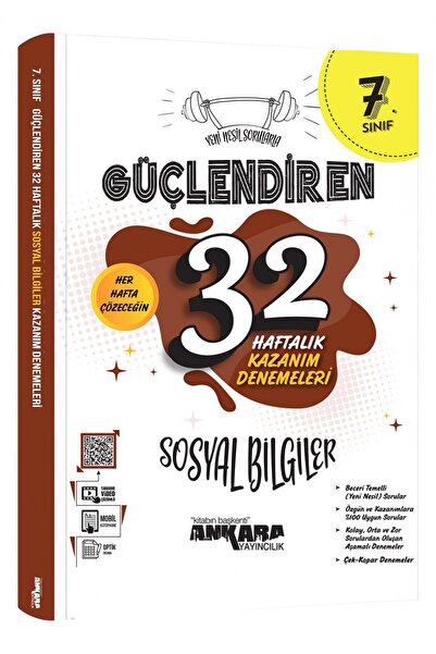 Ankara Yayıncılık 7. Sınıf Güçlendiren 32 Haftalık Sosyal Bilgiler Kazanım De...