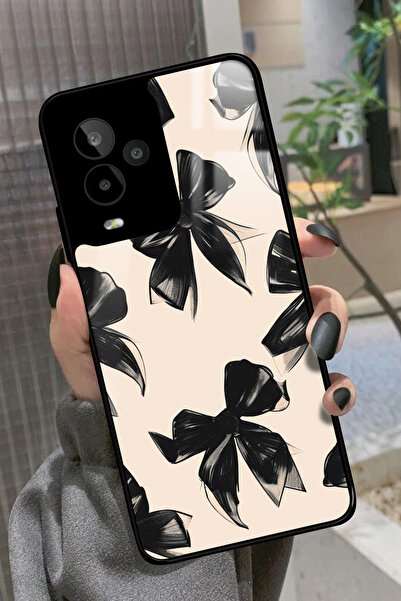 General Mobile Gm 24 Pro Uyumlu Siyah Kurdele Tasarımlı Glossy Premium Kılıf