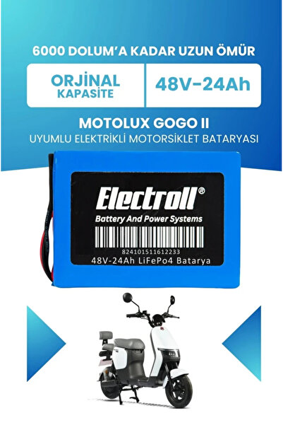 ELECTROLL Motolux Gogo Iı Uyumlu Batarya (Standart Kapasite) LiFePO4 48V 24Ah...