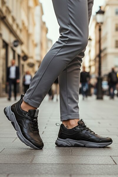 MARCOMEN Erkek Deri Casual Spor Ayakkabı - Günlük, Spor - Siyah Çok Renkli - ...