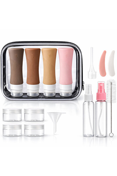 miraza Set 17 Recipiente Cosmetice Calatorie Avion, Sticlute Silicon 90 ml, A...