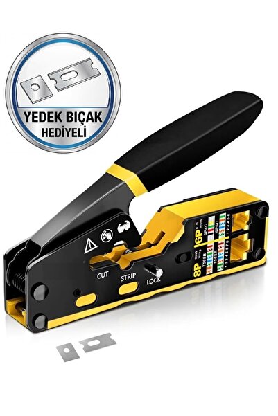 Derwell Yeni 2025 Nesil Cat7/Cat6A/Cat5/Cat6Ez Yeni Nesil Sıkma Pensesi Rj45 ...