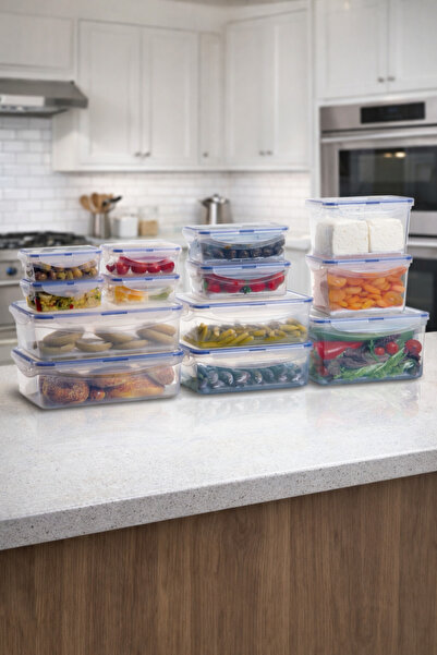 Melkan Home Transparent Locking Storage Container Set, Storage Container with...