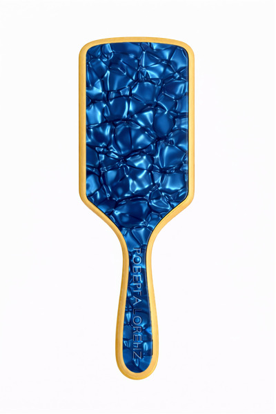 Roberta Lorenz Premium Navy Blue Pearlescent Acetate Bamboo Comb 25 cm