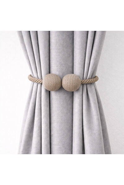 MMTHOME Mıknatıslı Perde Bağlama Aparat Aksesuarı Braçol Vizon (1 Adet)