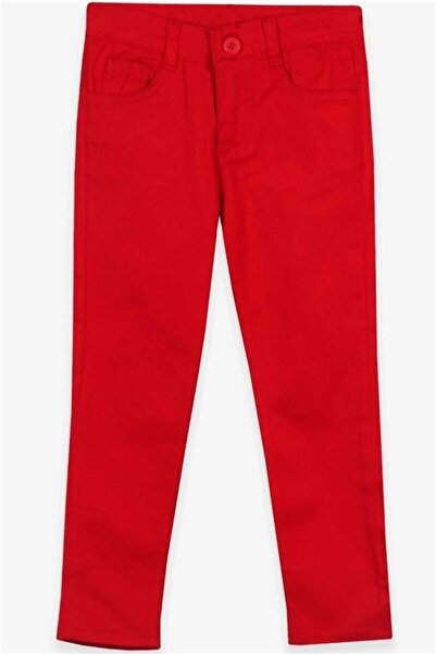 Nacar 23 Nisan Erkek Çocuk Gabardin Pantolon Kırmızı
