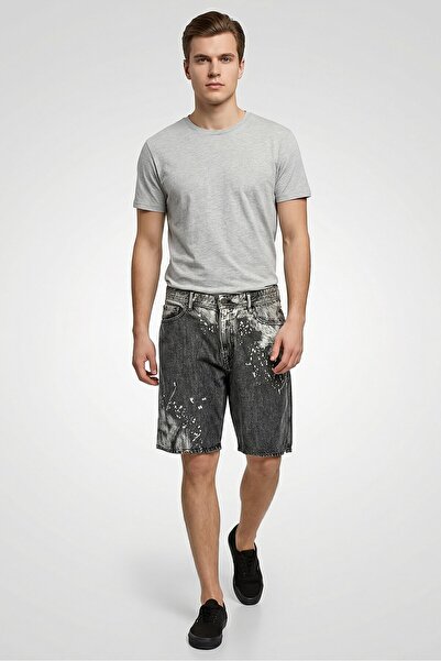 Diesel Men Regular Fit Washed Denim Shorts, Black Wash