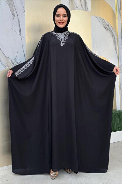 TRENDTESETTÜR KADIN SİYAH İŞLEME DETAYLI ELBİSELİ TAKIM T 9948