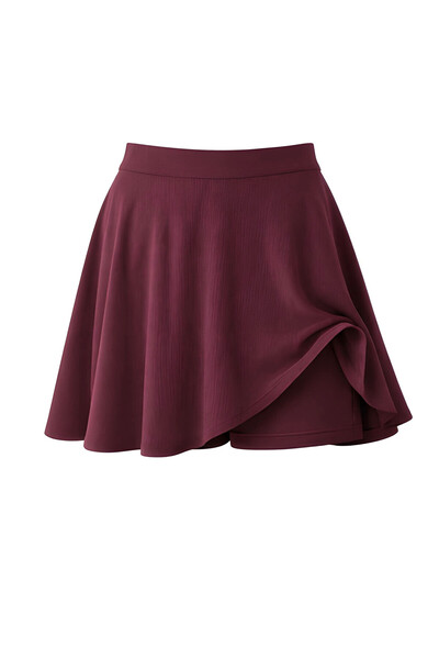Retrobird Flared Shorts Skirt Women's Burgundy