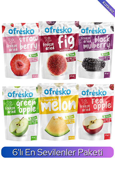 Ofrésko 6'lı Freeze Dry Kuru Meyve Cipsi Paketi - Katkısız & İlave Şekersiz