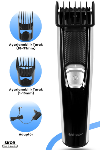 GOLDMASTER Skor Kablolu Kablosuz Şarjlı Şaç Sakal Kesme Makinesi GM-9104