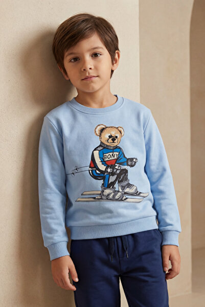 Katia&Bony Παιδικό Σετ Φόρμας Σνόουμπορντ με Σχέδιο Αρκουδάκι Μπλε