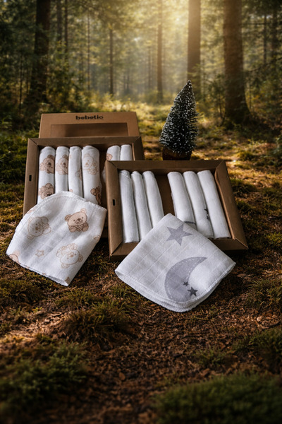 Bebelio %100 müslin 7li Bebek Ağız Silme Mendili 2 li Paket