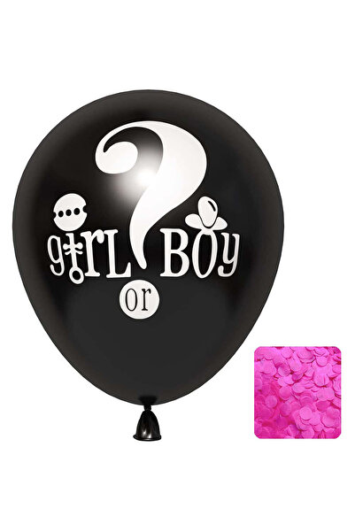 Girl Or Boy Siyah Cinsiyet Belirleme Balonu Kız Bebek 18 Inc