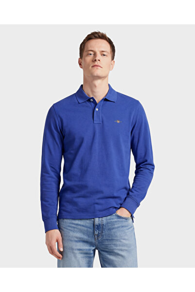 Gant Erkek Mavi Regular Fit Uzun Kollu Polo