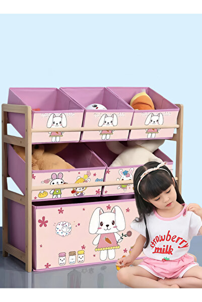 Leon Lifestyle Wooden 3-Tier Children's Toy Organizer - Storage Rack with Pin...