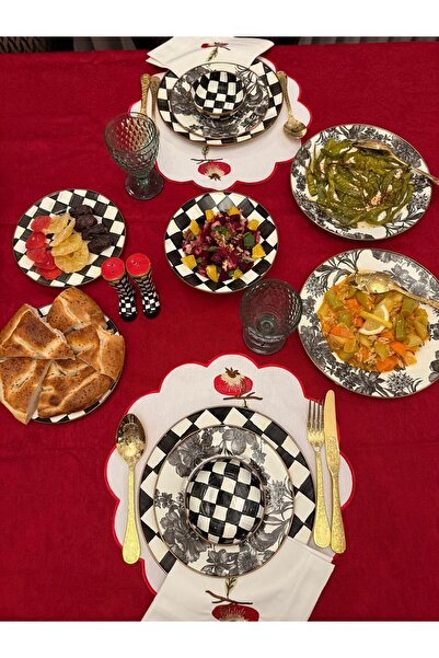 NC Home Design Nar Amerikan ve Peçetesi 6 Kişilik- Toplam 12 Parça