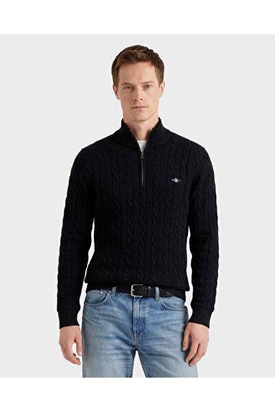 Gant Erkek Siyah Regular Fit Örgü Kazak