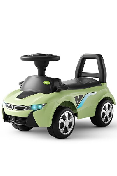 BAYBEE سيارة دفع للأطفال الصغار من عمر سنة إلى 3 سنوات، لون أخضر، مزودة ببوق ...