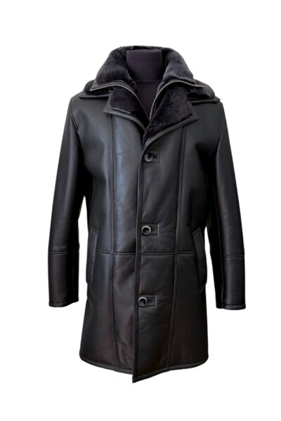 asus deri Jacob- Hakiki Kuzu Derisi Siyah Erkek Fonksiyonel Kaban