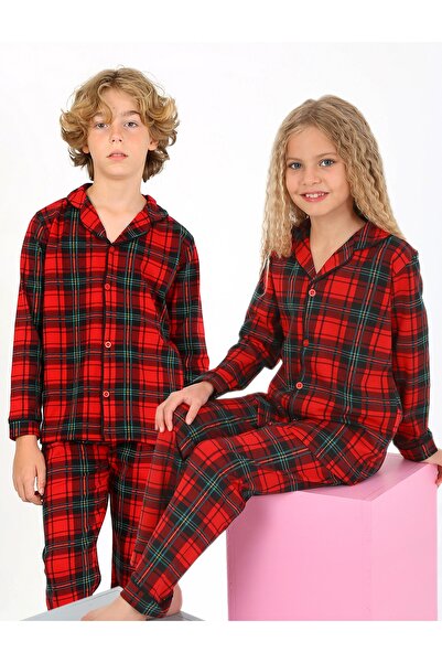 vitmo Set de pijamale în carouri, 100% bumbac, cu mâneci lungi și nasturi, pe...