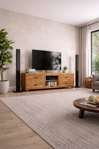 KIYMIK HOME Papatya Tv Ünitesi – %100 Gerçek Ağaç, Uzun Ömürlü Kullanım, Kişi...
