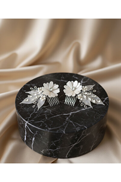 Mirnova Flower Model Double Bridal Comb Buckle-Comb Buckle-Bridal Crown-Hair ...