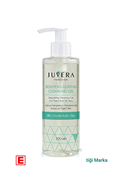 JUVERA Cosmeceuticals Siyah Nokta ve Karşıtı Karma Ve Yağlı Ciltler Için Yıkama Jeli - Sebum Regulating Gel 200ml