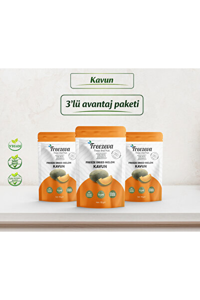 Freezeva 3'lü Paket Dondurularak Kurutulmuş Kavun (Freeze Dried Kavun) Freeze...