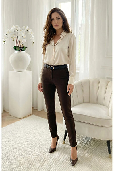UniqueStore.ro Brown pants with belt