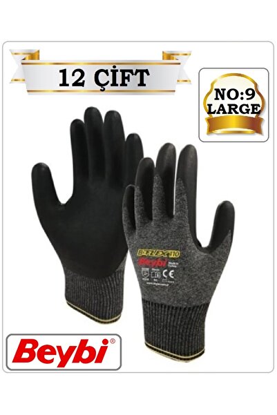 Beybi B-FLEX 110 KÖPÜK NİTRİL KAPLI LİKRALI İŞ ELDİVENİ (12 ÇİFT)