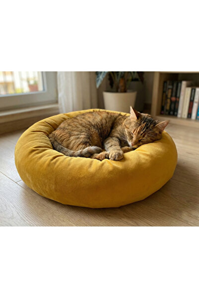 BRT Pet Polar Simit Kedi Yatağı, Küçük Irk Köpek Yatağı, 50 cm