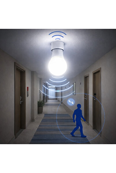 kialed Hareket Sensörlü LED Ampul – 6500K Beyaz Işık Akıllı Aydınlatma