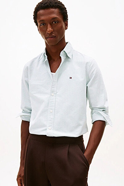 Tommy Hilfiger Çizgili Pamuklu Regular Fit Düğmeli Yaka Gömlek Erkek GÖMLEK M...