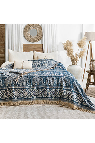 Viaden Piqué dublu din bumbac Jacquard - Fil Petrol