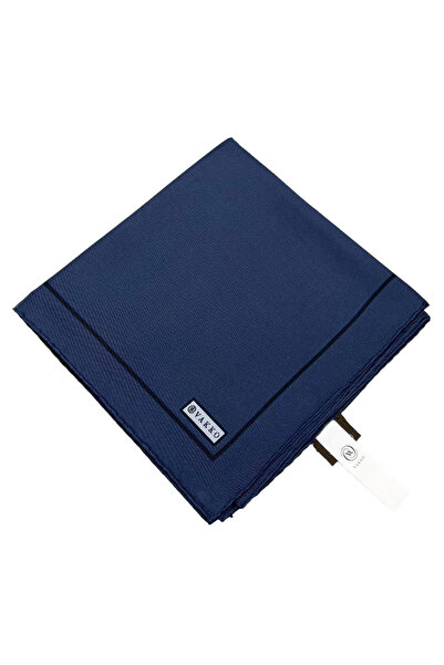 Vakko وشاح حريري مسطح من قماش التويل - أزرق محيطي