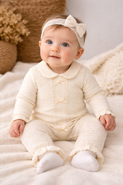 cayzen Purelace Girls' Jumpsuit with Bandana 1126