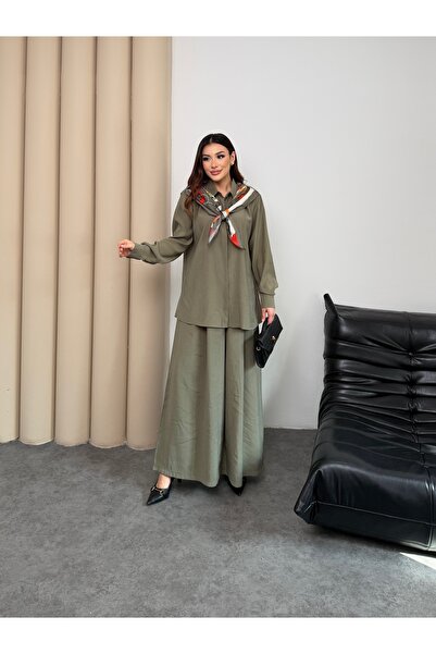 Hatun Atila Oversized Shirt and Wide-Legged Trousers Comfortable Cut Basic Mo...
