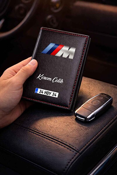 HEDİYEDİYE Kişiye Özel BMW M Serisi Logolu Termo Deri Ruhsat Kabı