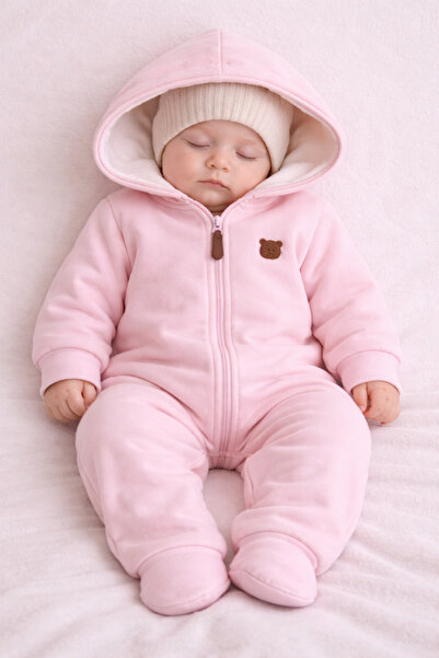 Flexi Kapüşonlu içi Polarlı Bebe Tulumu 252334