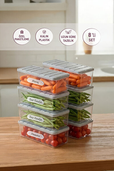 SELKA HOME 8 قطع 2 لتر. حاوية تخزين منظمة للثلاجة من نورا