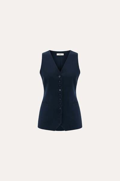 VATKALI Прилепнал елек с V-образно деколте