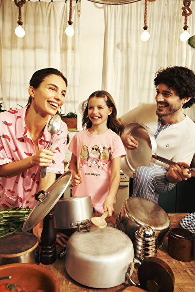 Penti Pembe Just Chill Gömlek Pantolon Pijama Takımı