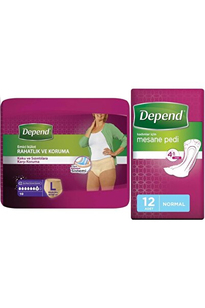 Depend Absorbent Panty Liner Postpartum Pad L - Large - Large Women's (10 Pcs...