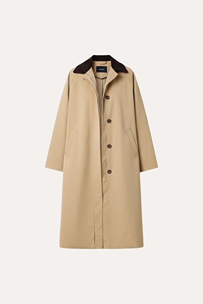 VATKALI Kontrast yakalı oversize trençkot