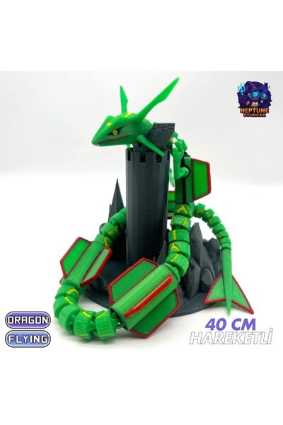 Neptune #0384 Rayquaza Hareketli Pokemon Figürü (Stand ile)