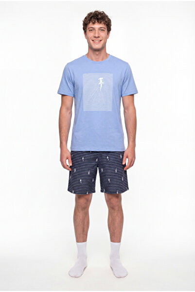 Penti Ανδρικό σετ πιτζάμες με πολύχρωμα σορτς Lighthouse Bay