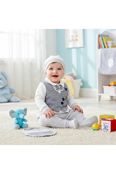 MİNİBORN Vest Set 5-Piece Baby Boy Hospital Discharge Set with Stylish Cotton...